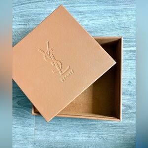 YSL Yves Saint Laurent Beauty Brown Leather Felt Lined Beauty Makeup Box